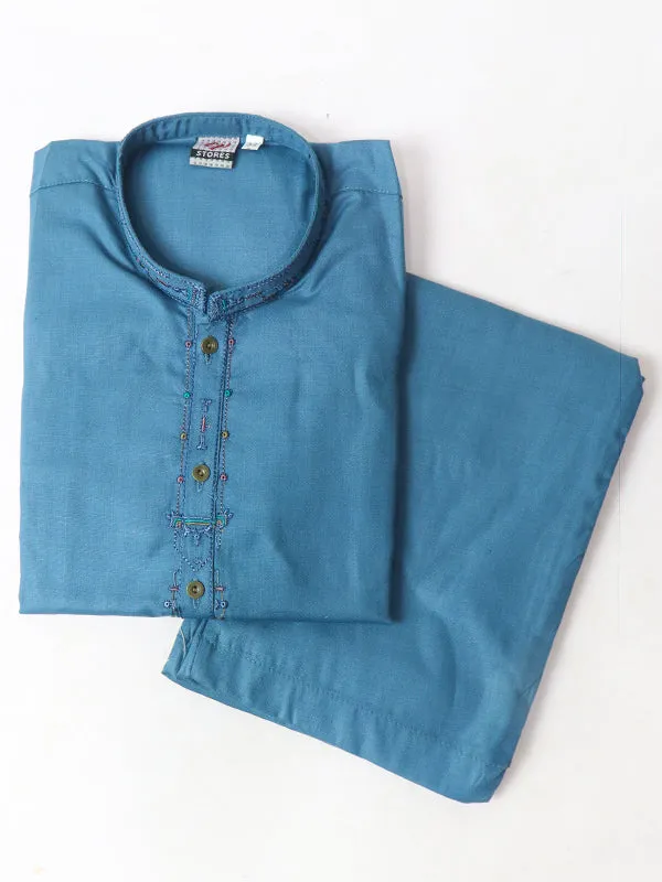 15Yrs - 17Yrs Light Blue Shalwar Kameez Suit For Boys BKS61