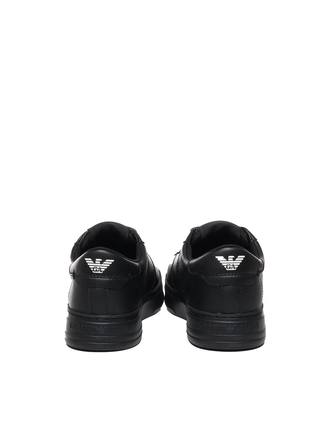 Black Leather Low-Top Sneakers