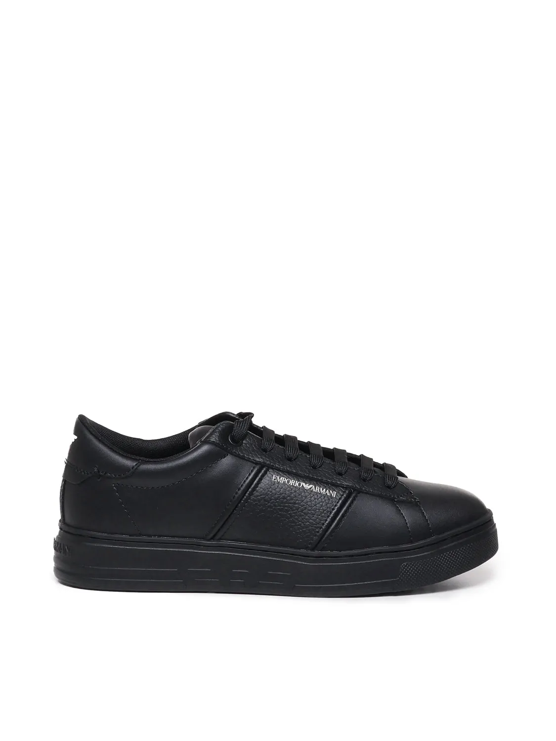 Black Leather Low-Top Sneakers