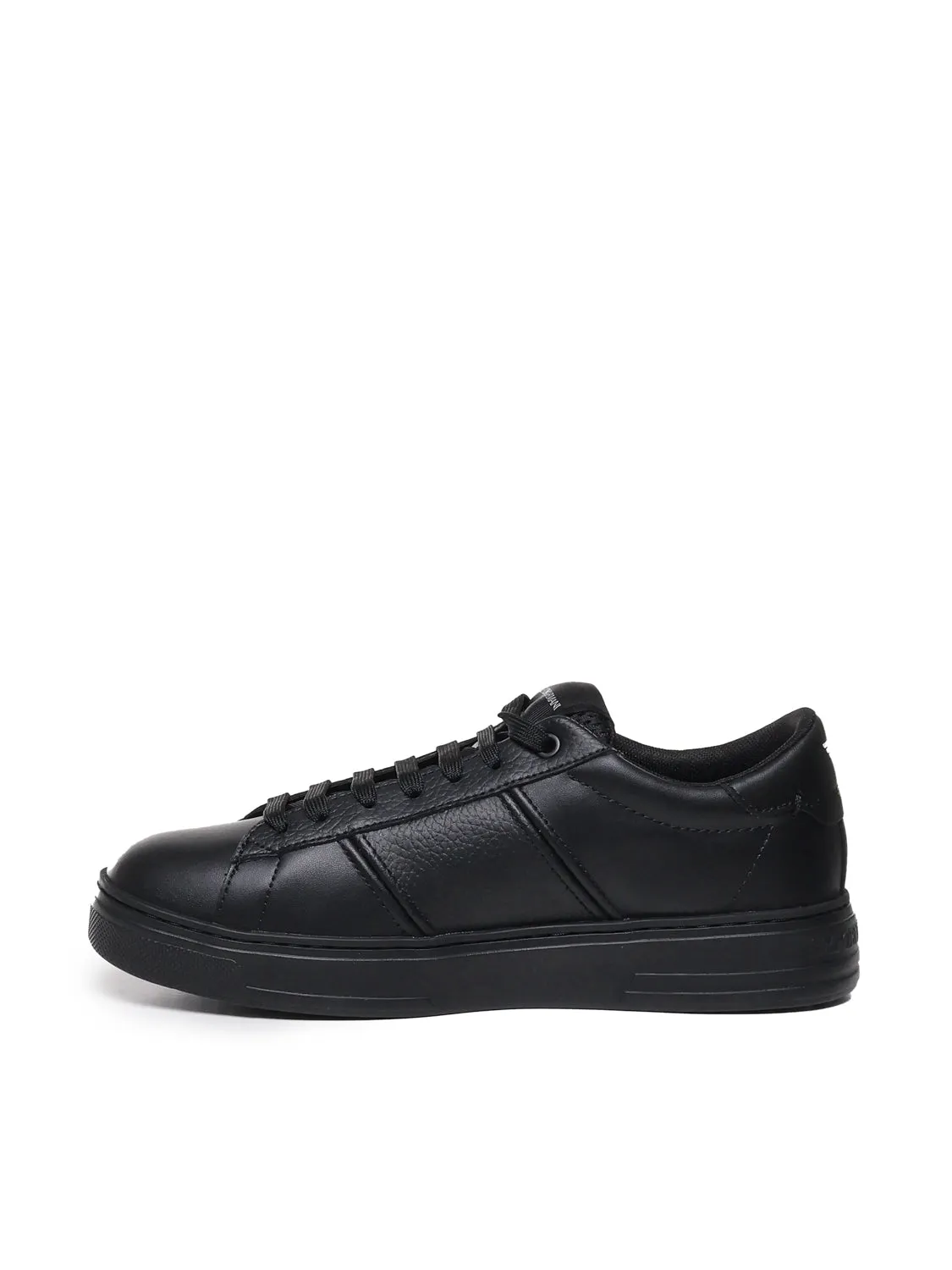 Black Leather Low-Top Sneakers