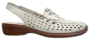 Cassini Women's Mot Slingback Loafers- Bone/ Zigzag