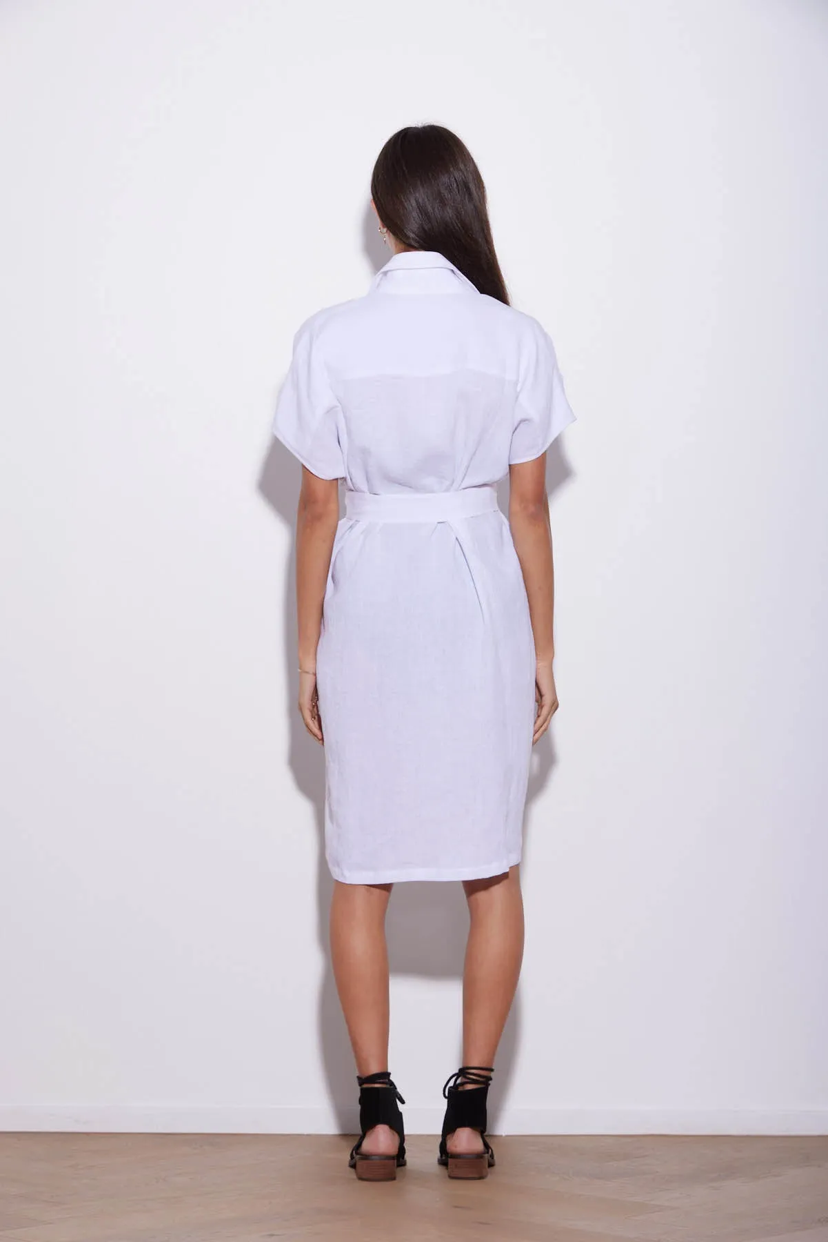 COCO LINEN SHIRTDRESS WHITE