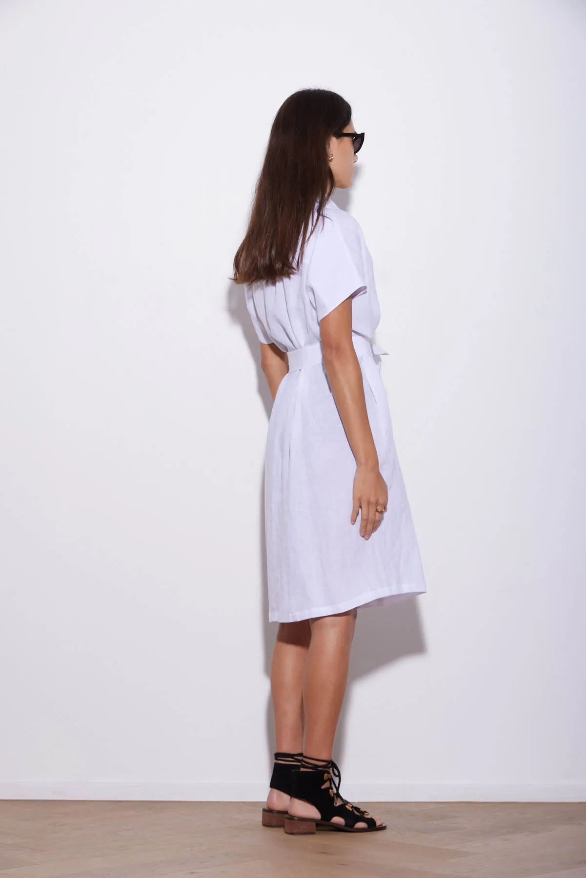 COCO LINEN SHIRTDRESS WHITE