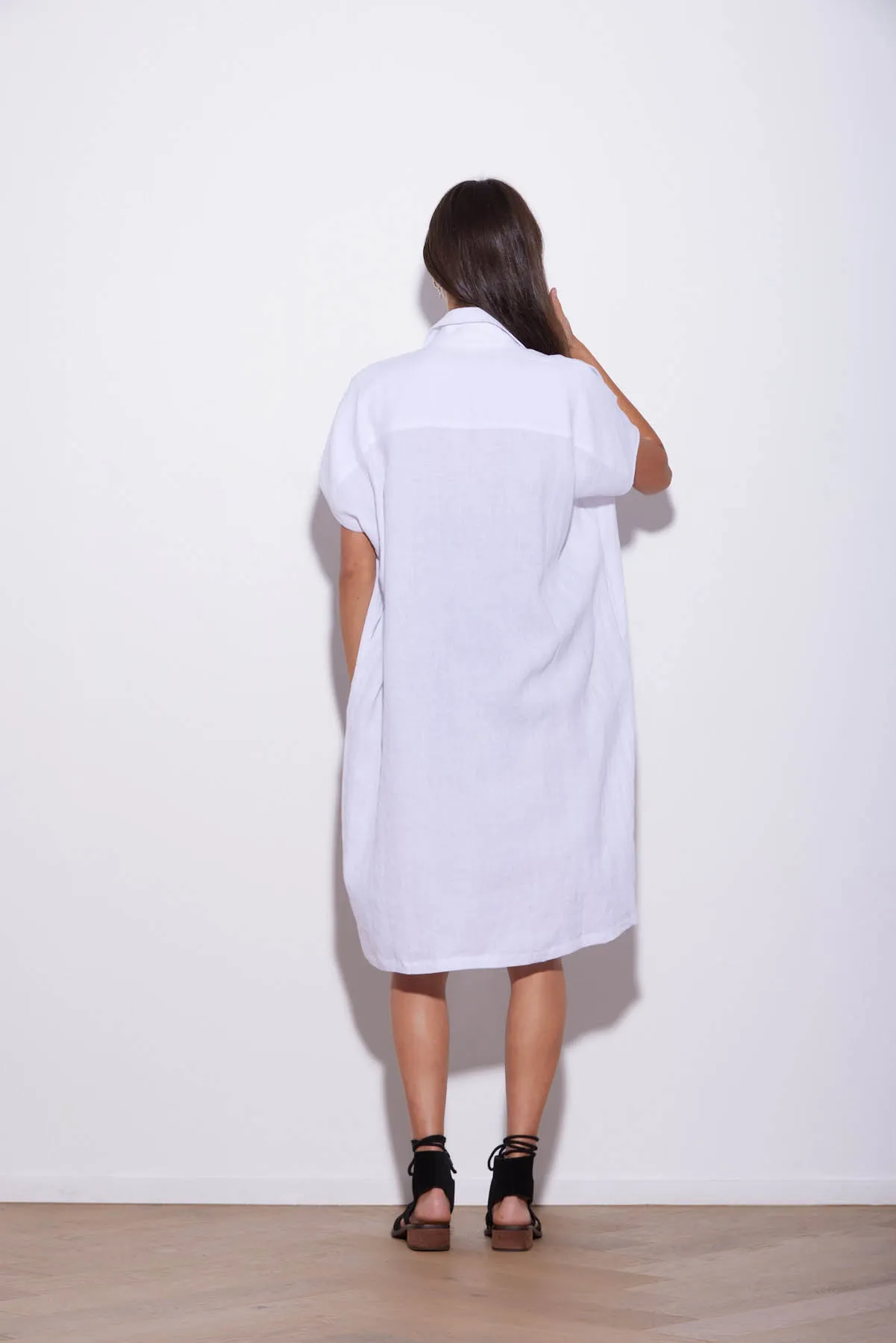 COCO LINEN SHIRTDRESS WHITE