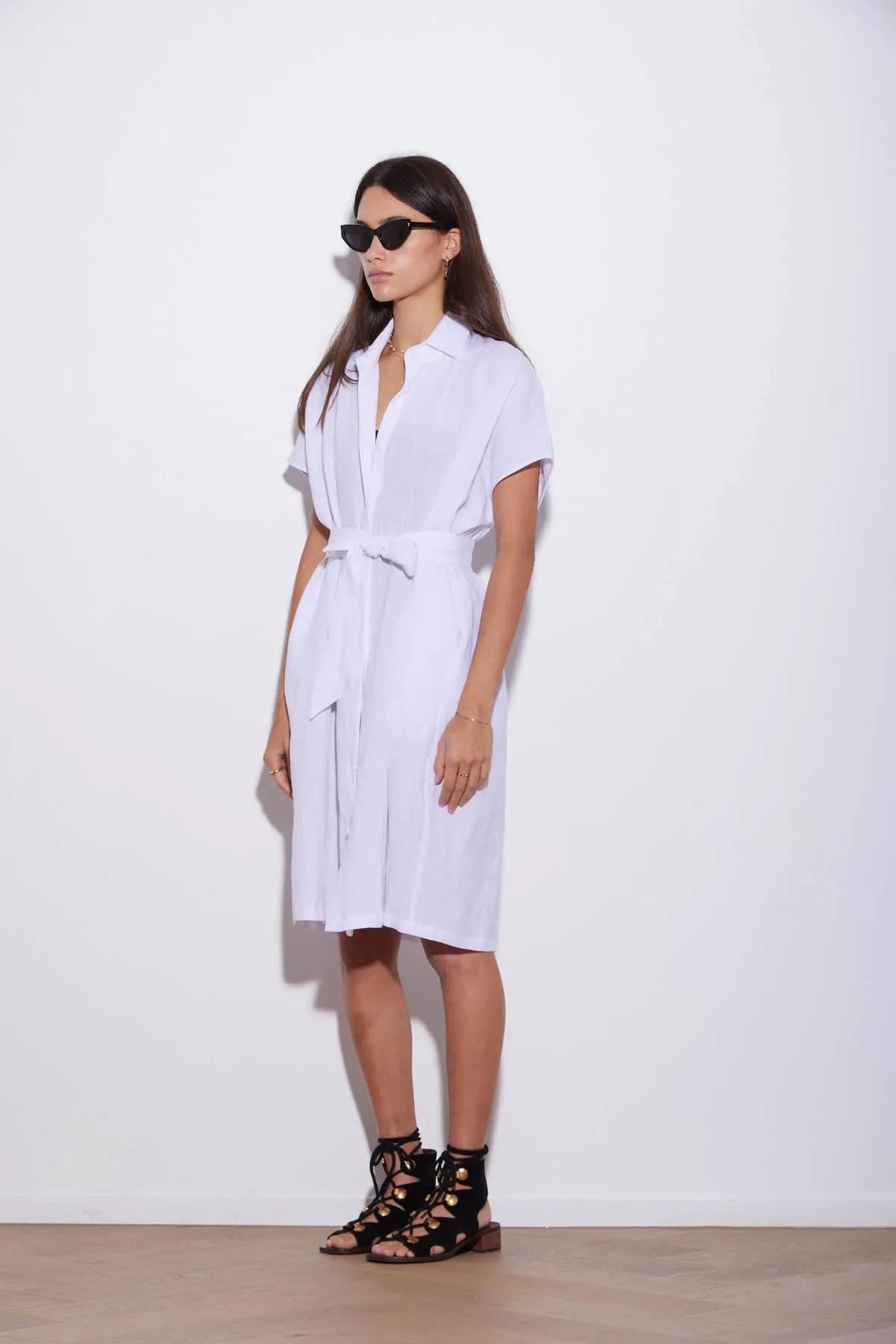 COCO LINEN SHIRTDRESS WHITE