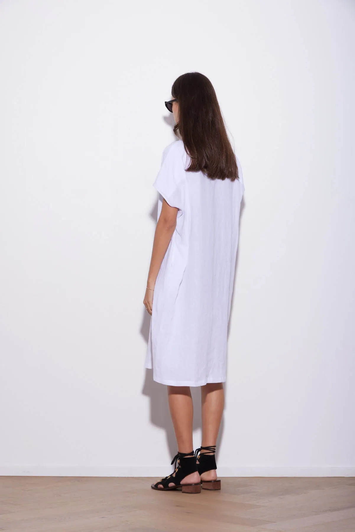 COCO LINEN SHIRTDRESS WHITE
