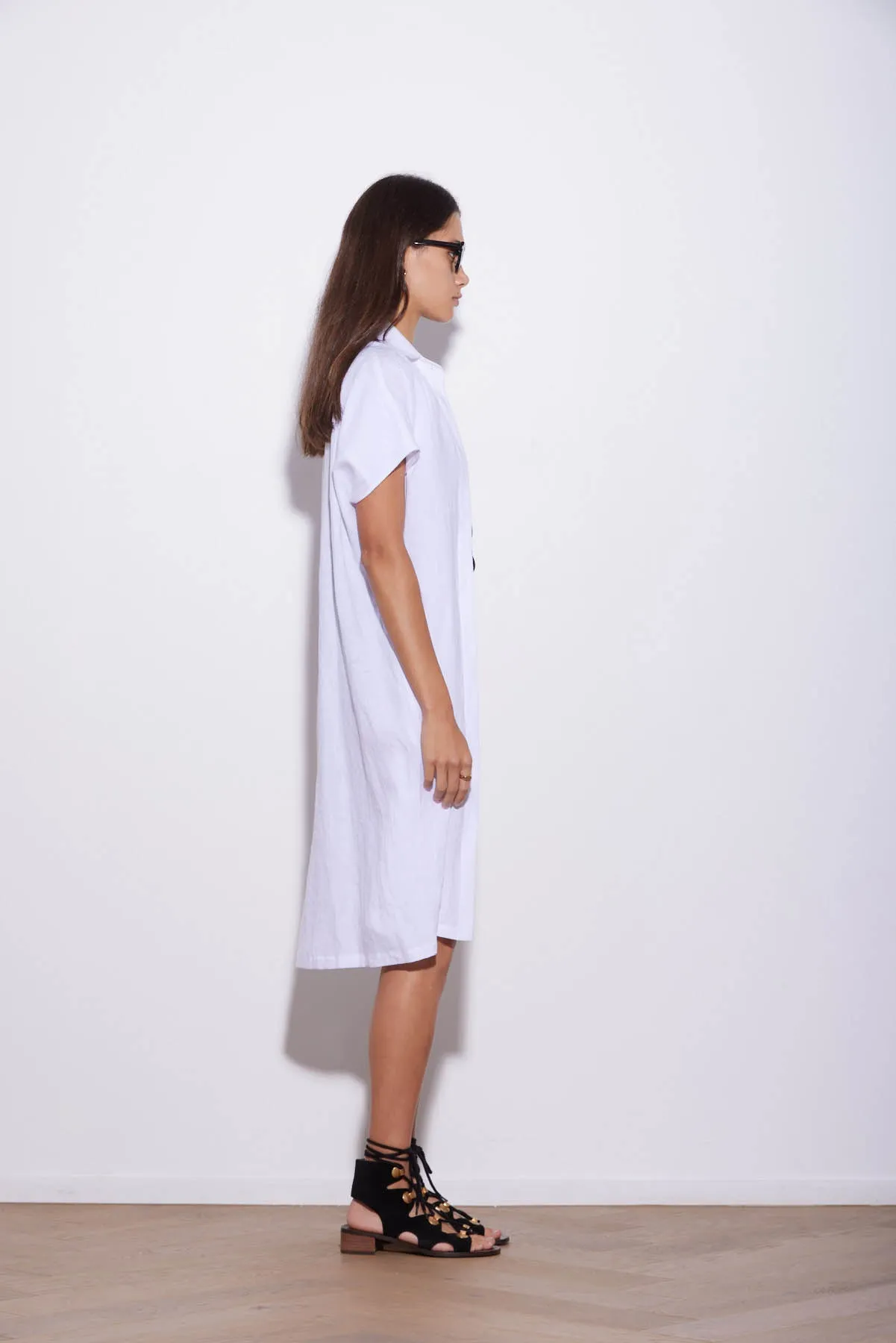 COCO LINEN SHIRTDRESS WHITE