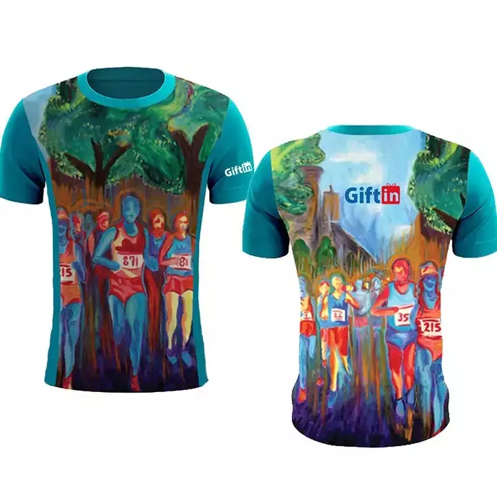 Custom Design Sports Sublimation Printing Marathon Running T shirt