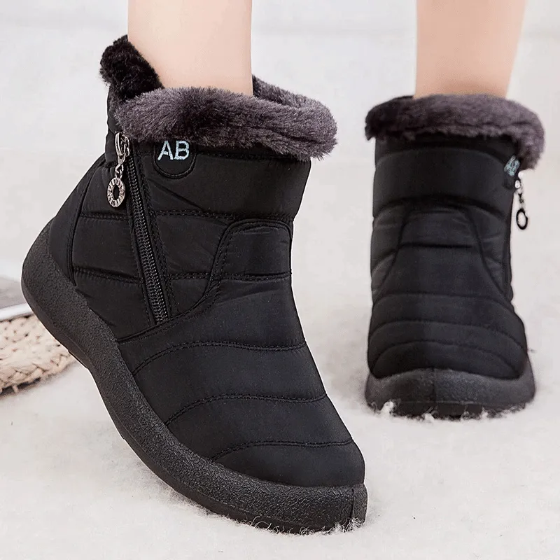 Cuzcare Women Fur Lined Outdoor Orthopedic Snow Boots