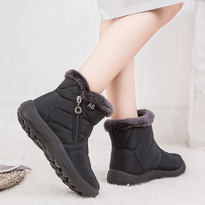 Cuzcare Women Fur Lined Outdoor Orthopedic Snow Boots