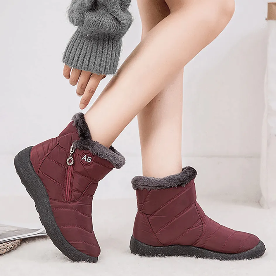 Cuzcare Women Fur Lined Outdoor Orthopedic Snow Boots
