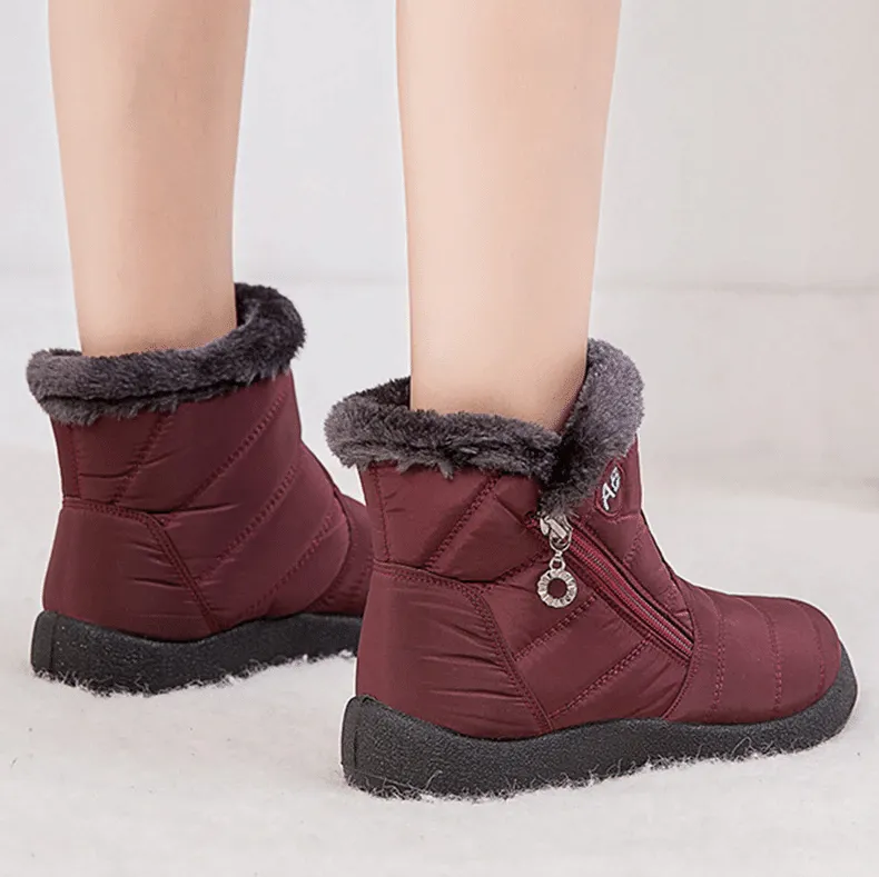 Cuzcare Women Fur Lined Outdoor Orthopedic Snow Boots