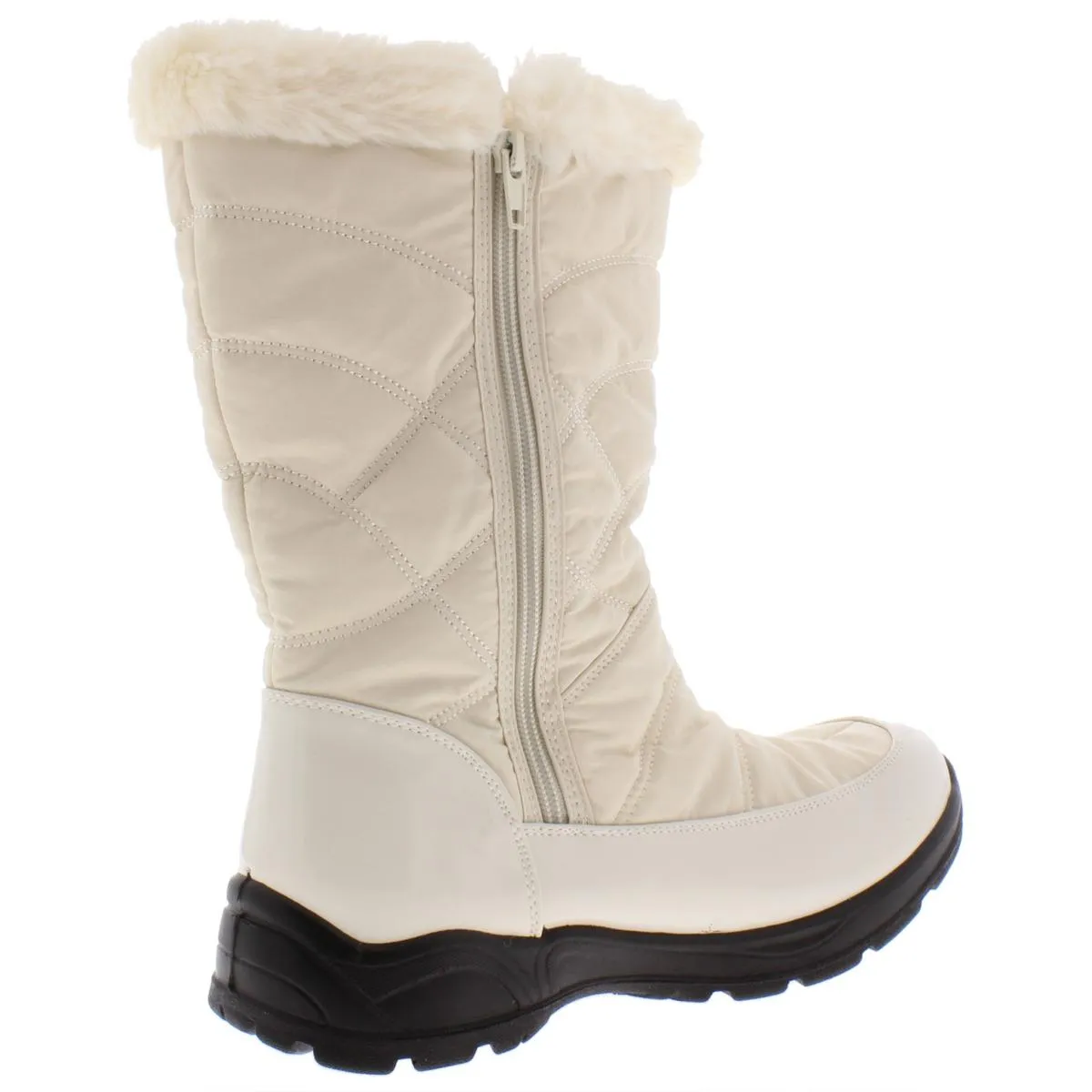 Easy Street Womens Cuddle Quilted Faux Fur Winter Boots