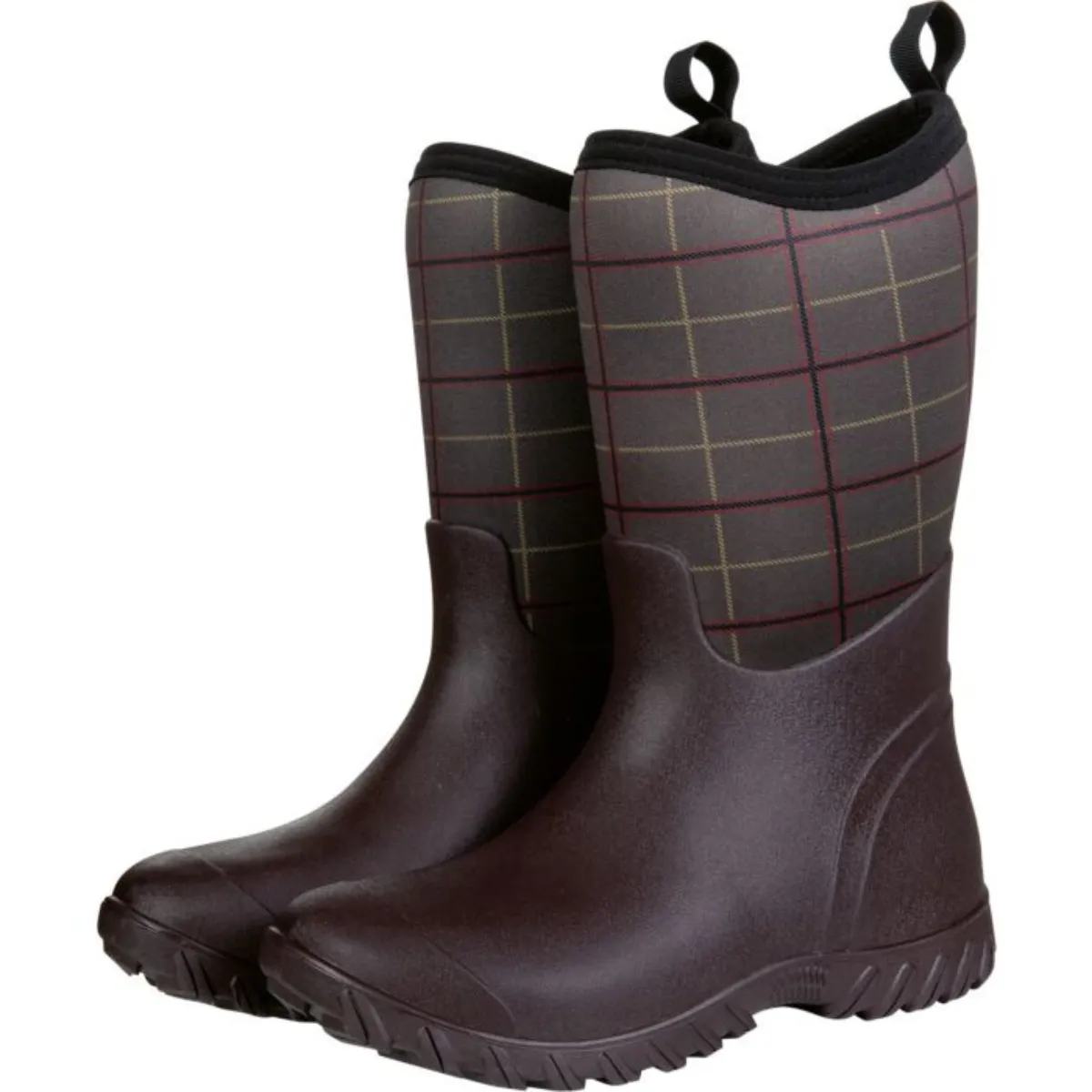 HKM 'Softopren Thermo' Winter Boots in Brown/Beige Check - Women's EU 36 (US 5.5)