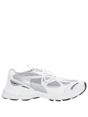 'Marathon Runner' Silver And White Sneakers Wth Logo In Leather Blend Man Axel Arigato