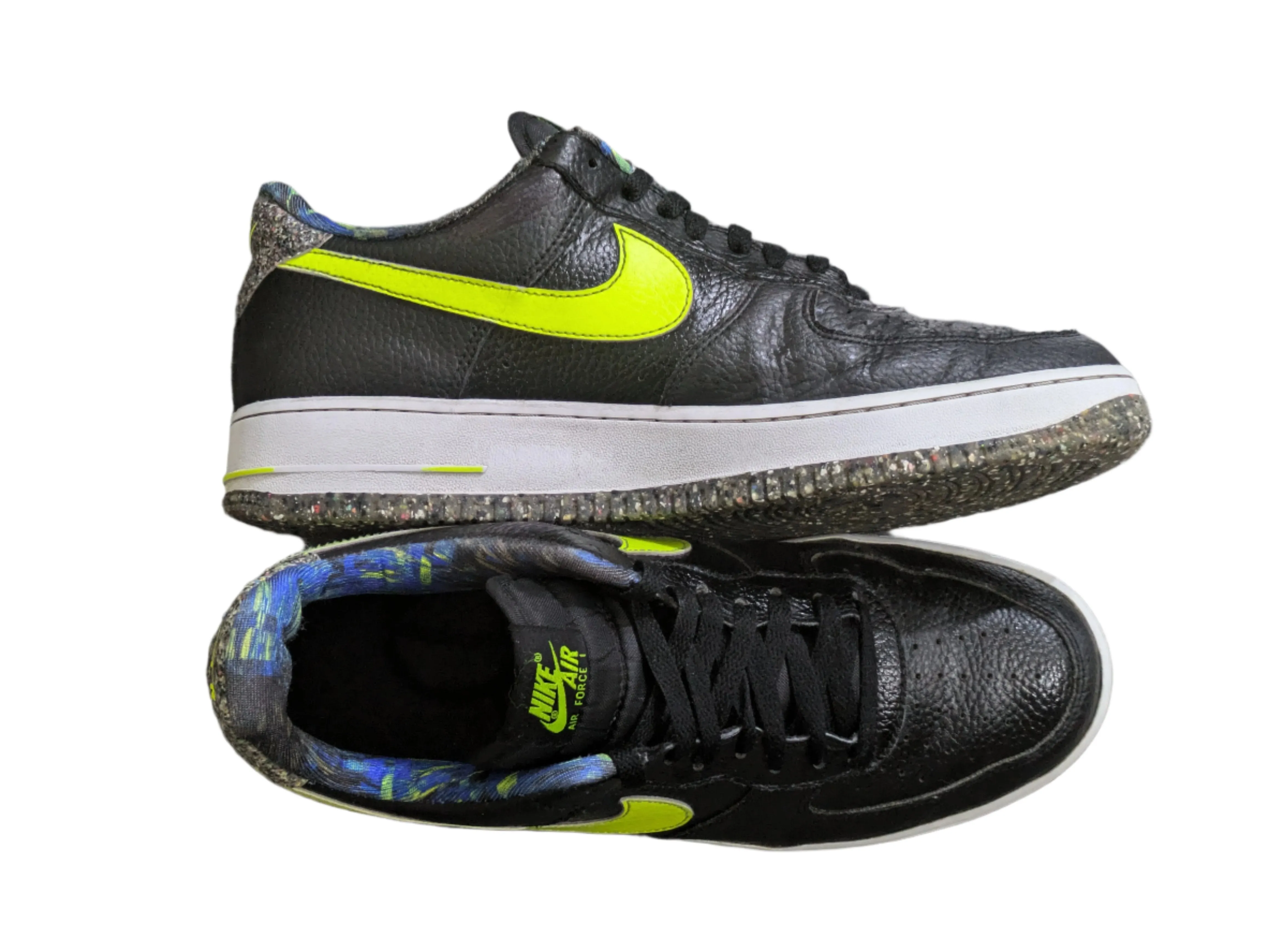 Nike Air Force 1 Low Black Volt Grind Sneakers Size UK 10 / EU 45 / US 11