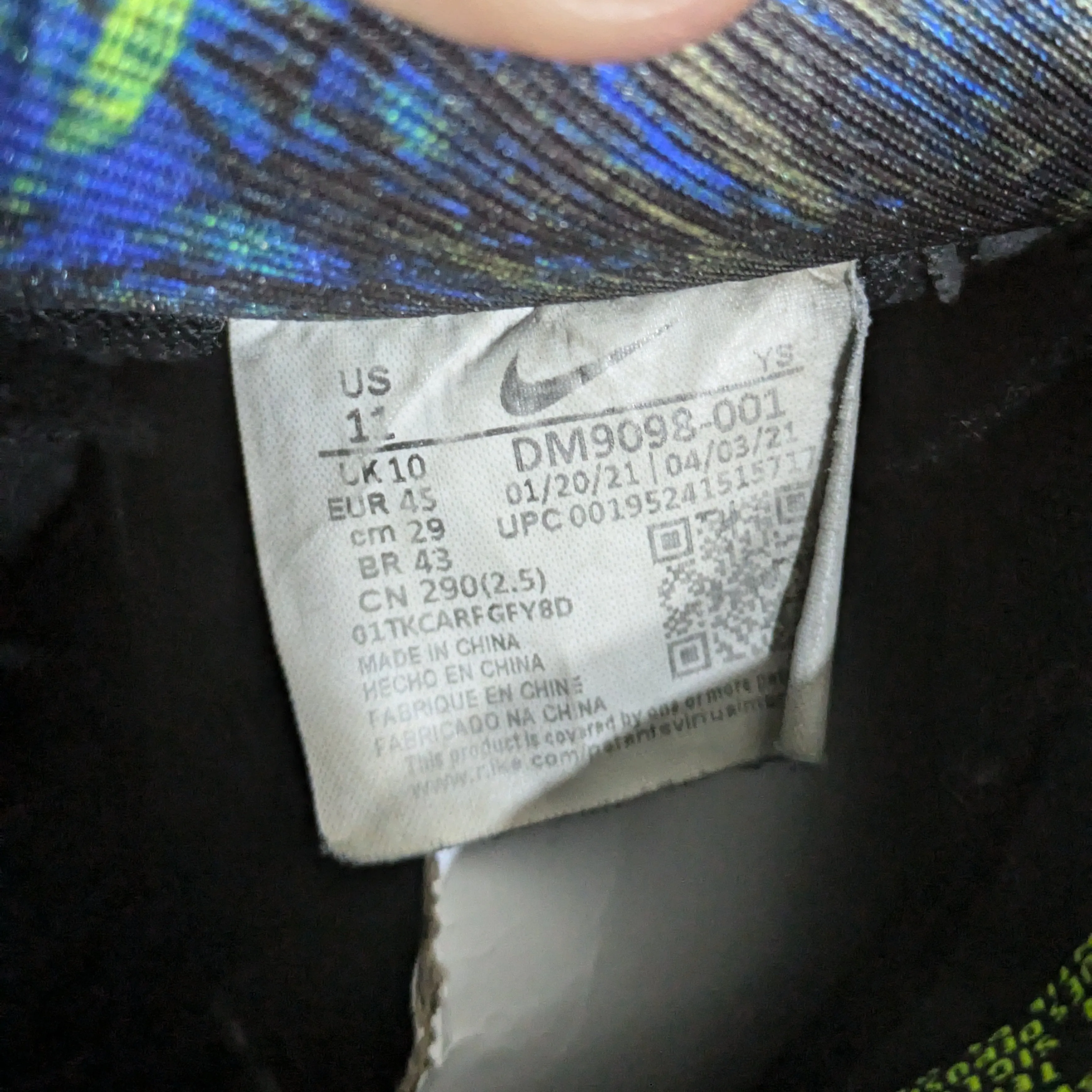 Nike Air Force 1 Low Black Volt Grind Sneakers Size UK 10 / EU 45 / US 11