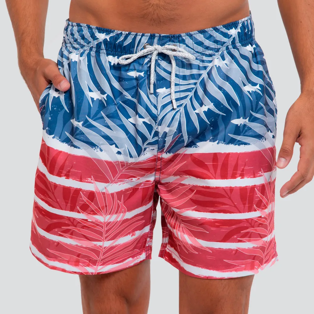 Patriotic Fish Volley Swim Short