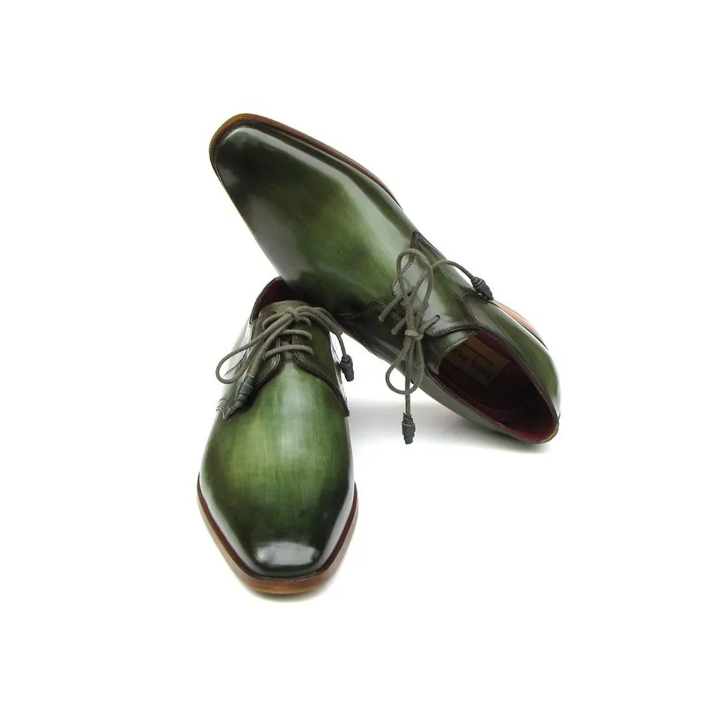 Paul Parkman Men's Green  Derby Shoes  (ID#059-GREEN)