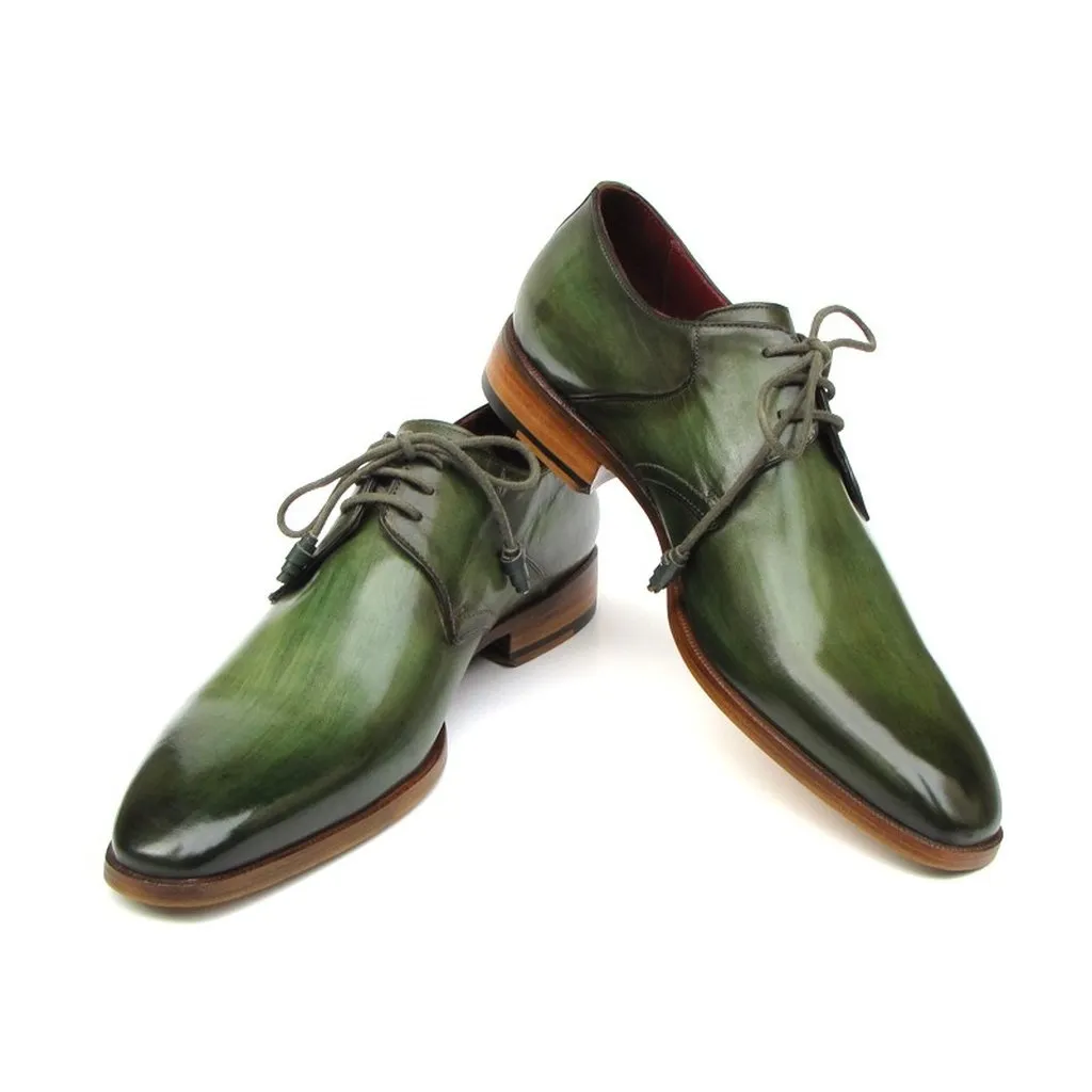 Paul Parkman Men's Green  Derby Shoes  (ID#059-GREEN)