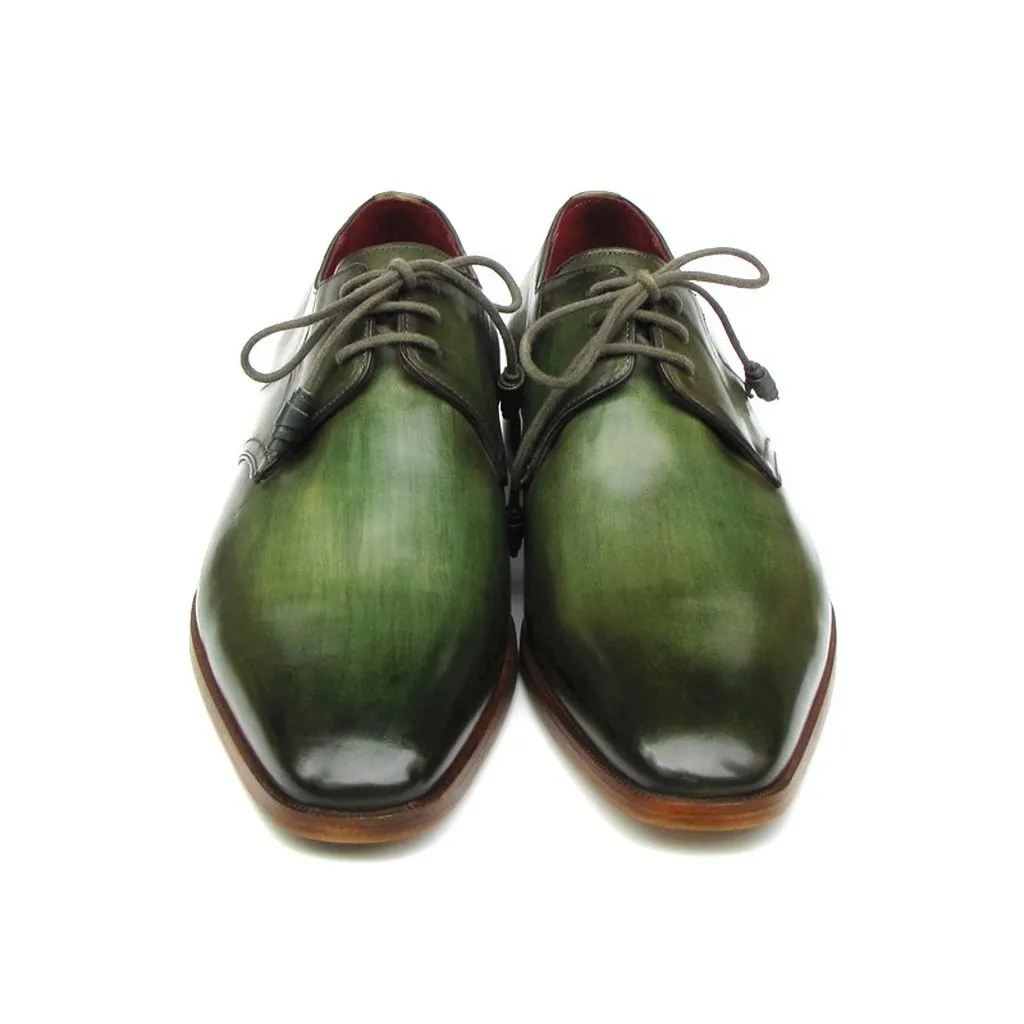 Paul Parkman Men's Green  Derby Shoes  (ID#059-GREEN)
