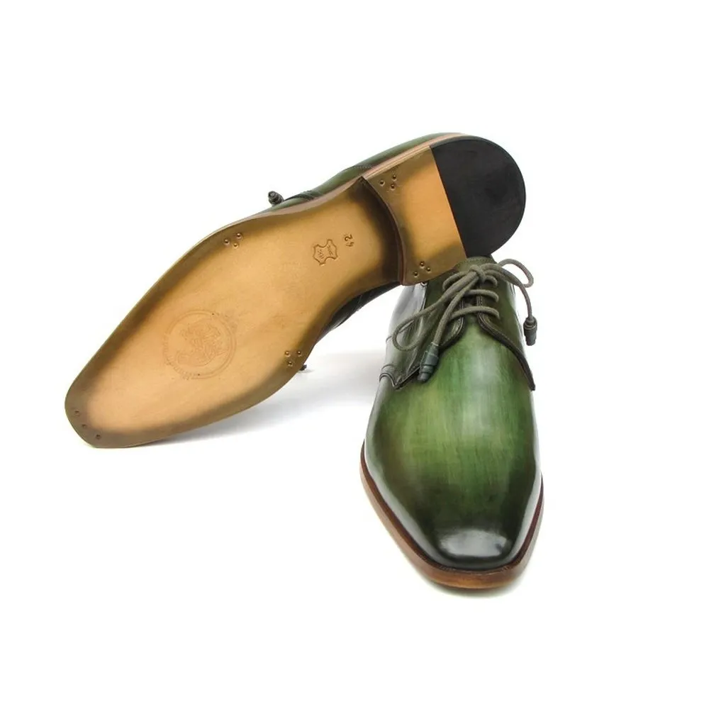 Paul Parkman Men's Green  Derby Shoes  (ID#059-GREEN)