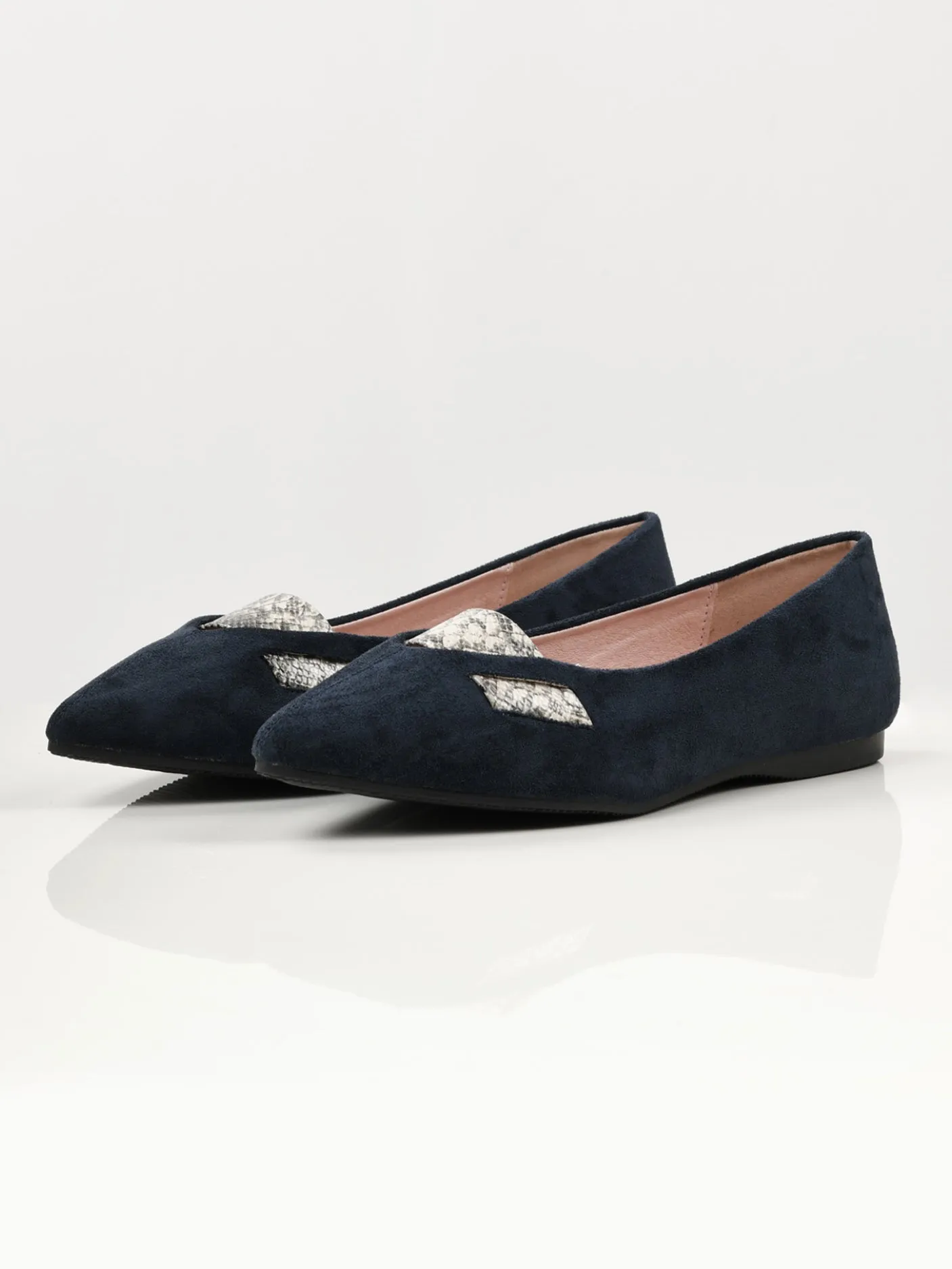 Printed Stripe Shoes - Navy Blue