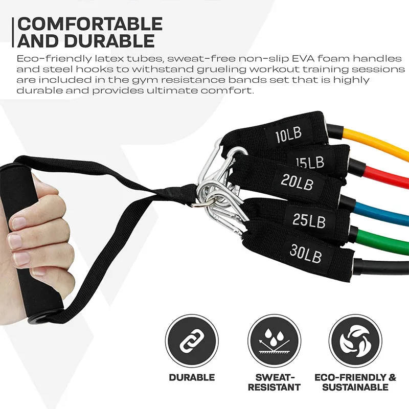 RDX L1 4-IN-1 Resistances Tubes set 10-30lbs for Home Gym Workout