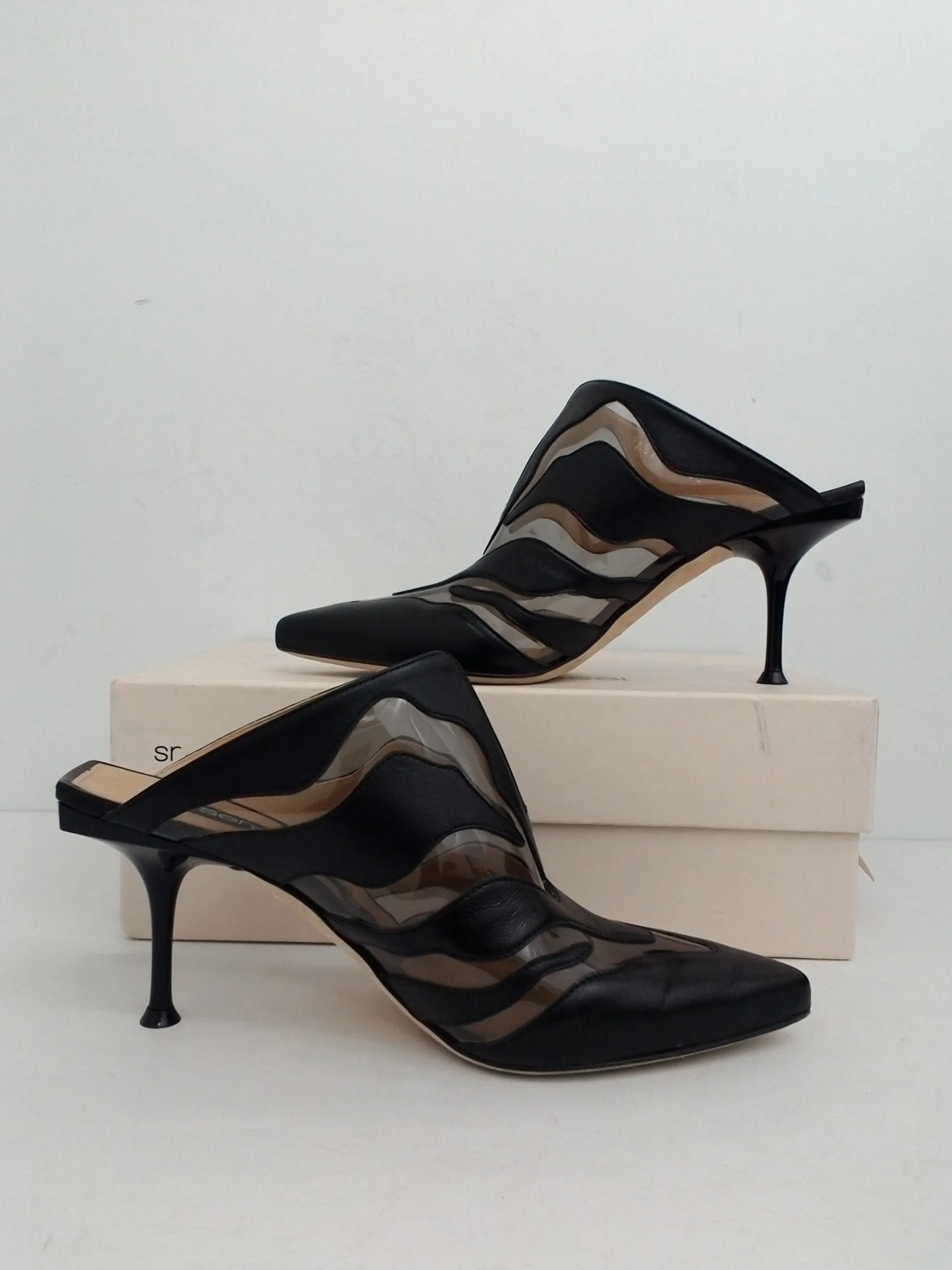 Sergio Rossi Women's Scarpe Donna Slide/Sabot Black   Clear Size 39
