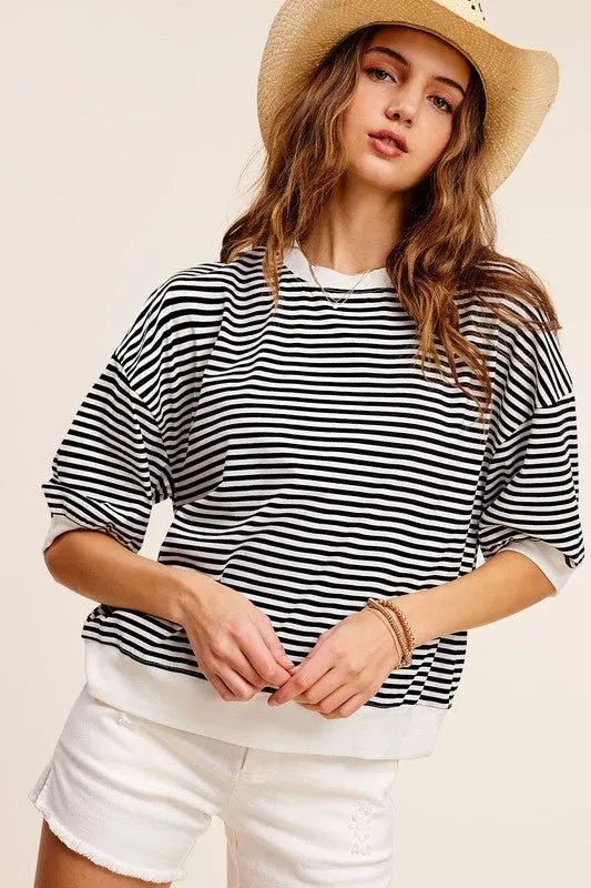 Striped Crew Neck Tee