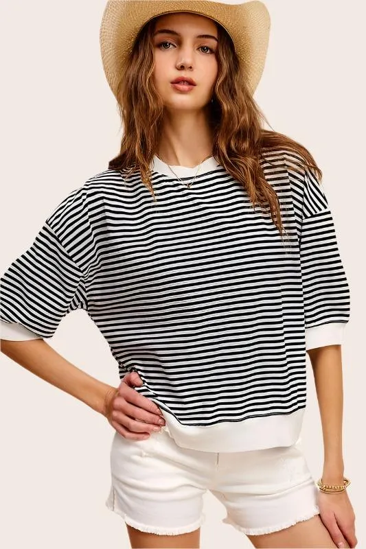 Striped Crew Neck Tee
