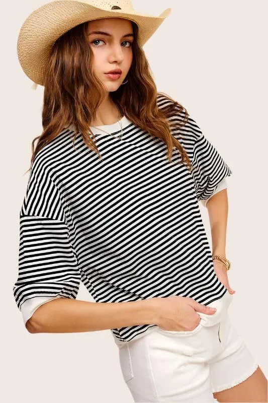Striped Crew Neck Tee