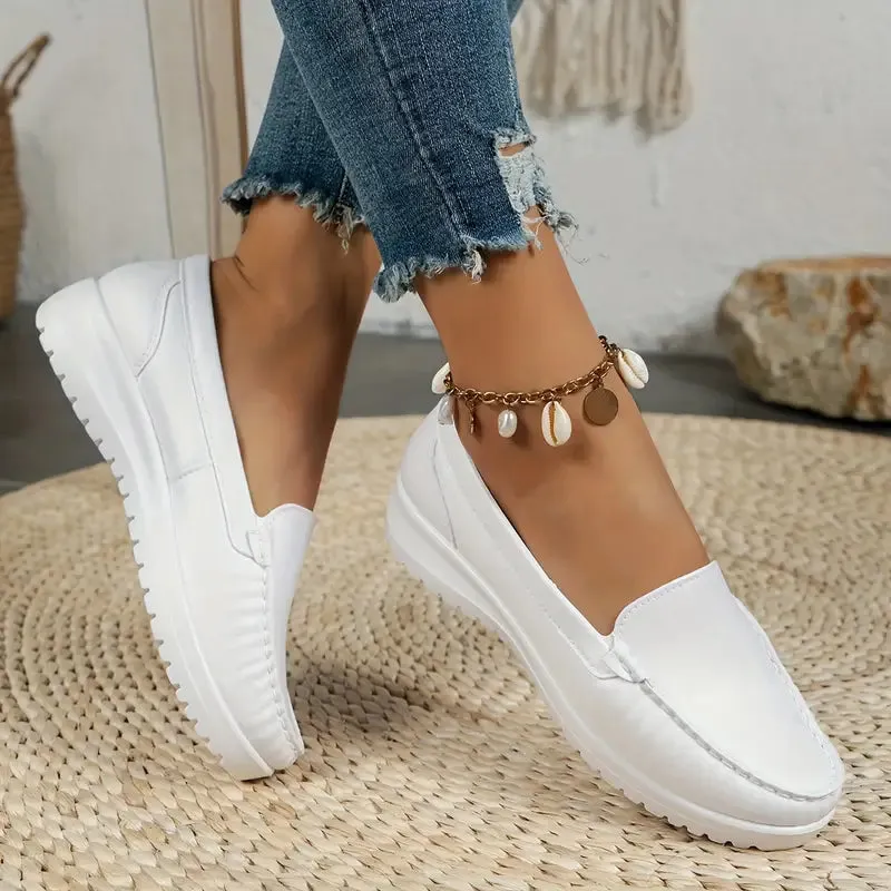 Trendy platform slip-on wandelschoenen met zachte zool
